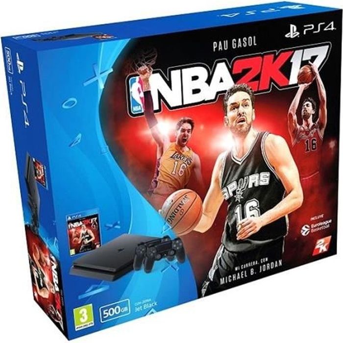 Ps4 Slim + 2 Manettes + Nba 2k17 Sony 500 Gb - -