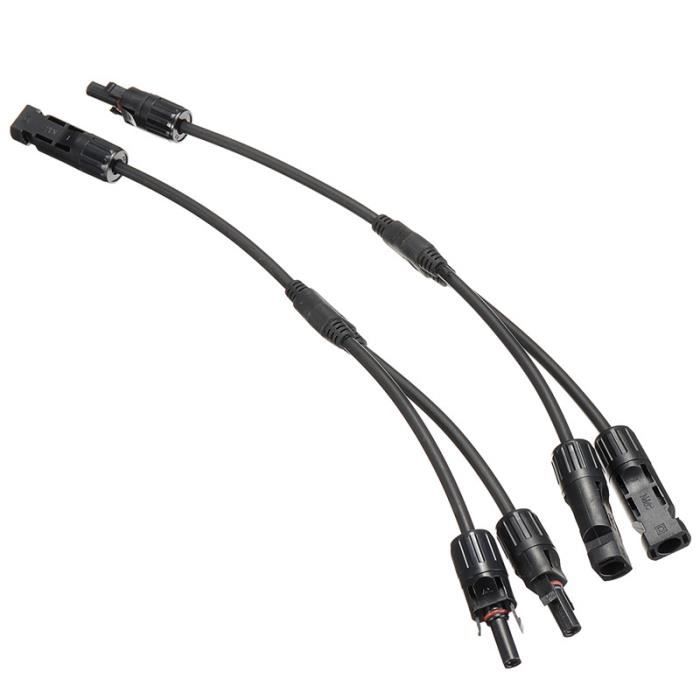 TEMPSA 2x 40cm 30A Y-Type AWG12 MC4 Câble Connecteur Mâle Femelle Pour Panneau Solaire