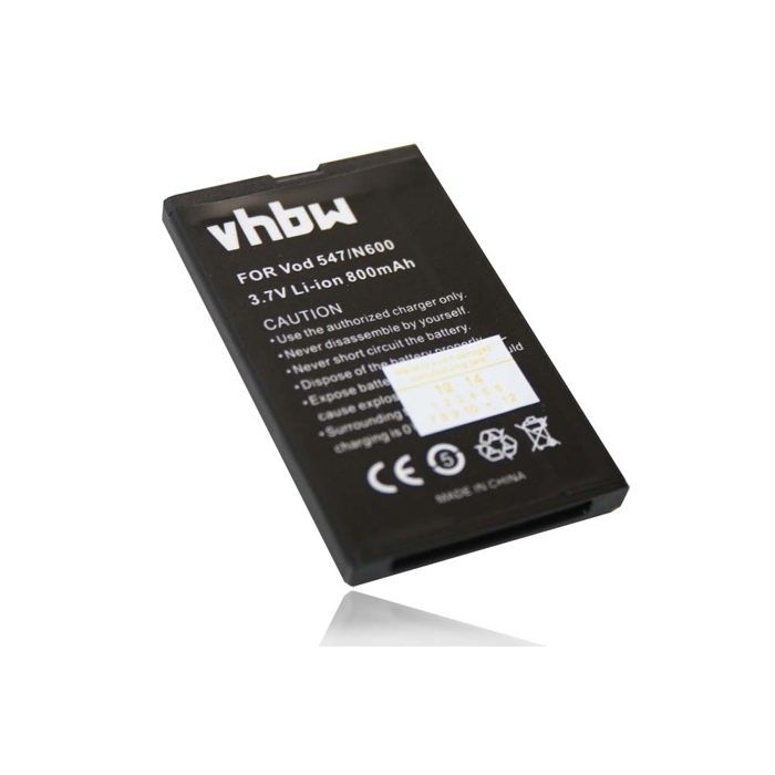 vhbw Li-Ion batterie 800mAh 3.7V pour téléphone portable smartphone ZTE F110, F120, F152, F153, F156, F157, F160, H520, N600, N600+,