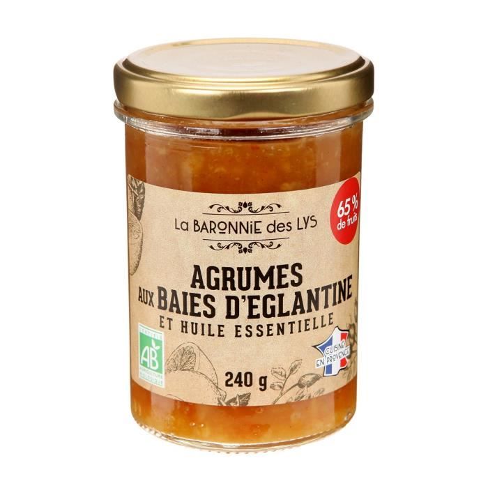 LA BARONNIE DES LYS Confiture aux agrumes et huile essentielle bio - 250 g