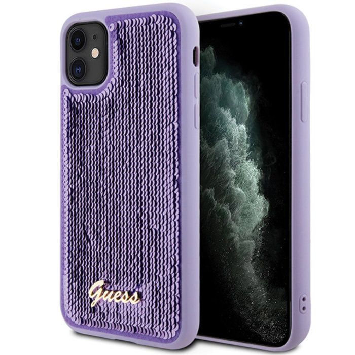 Guess Sequin Script Metal Coque iPhone 11