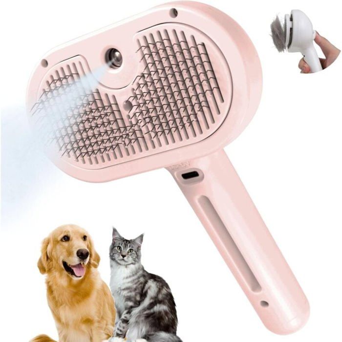 Meilleurs prix pour Brosse Vaporisateur pour chien et chat Brosse avec Rservoir Deau pour animaux de compagnie Brosse pour poils longs et PZCC