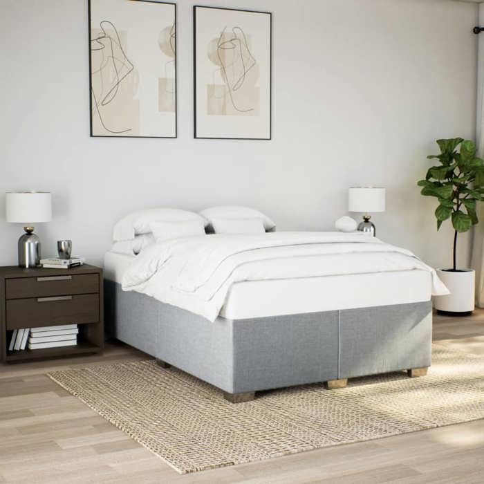 vidaXL Cadre de lit sans matelas gris clair 140x190 cm tissu 3284471