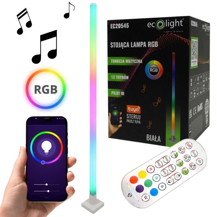 Lampe de musique sur pied RGB TUYA blanc