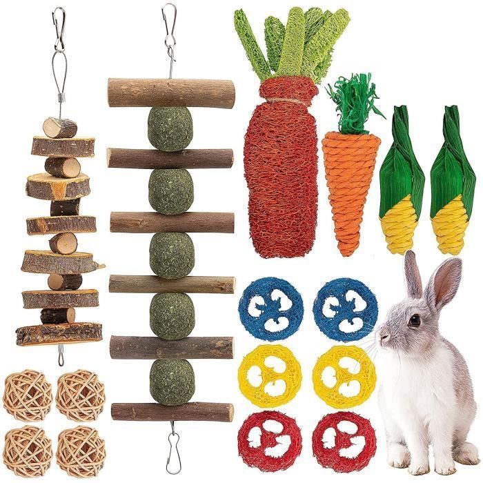 Comparer les prix de 16 Jouets pour Petits Animaux mcher Jouets Mcher pour Lapin Nain Jouets Carotte pour Petits Animaux Jouet Lapins Nains KIT JOUET