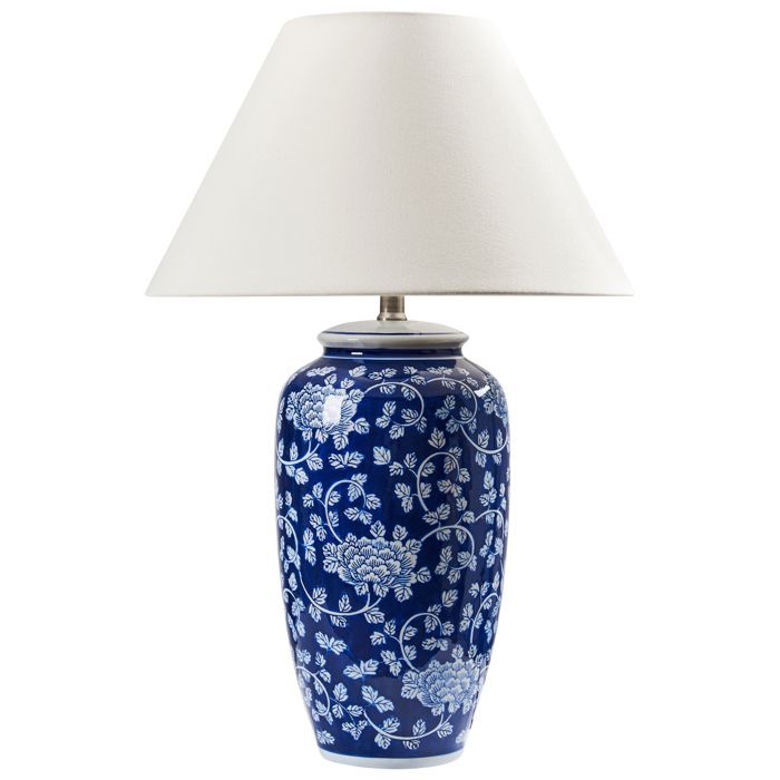 Lampe à poser ANGELES Porcelaine Bleu