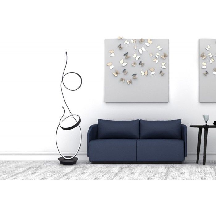 LAMPADAIRE NOIR DOUBLE BOUCLE