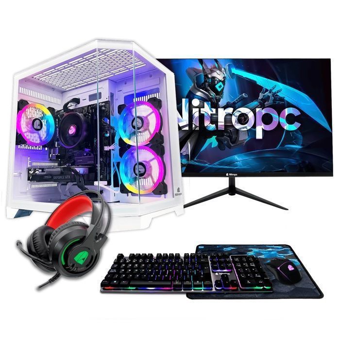 PC Gamer Nitropc Pack Silver - NITROPC - Ryzen 5 5500 - RTX 3050 6Go - RAM 16Go - M.2 1To
