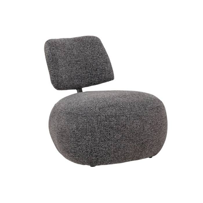 Fauteuil en tissu bouclette avec dossier gris foncé Teresia