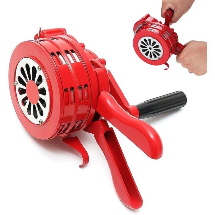 Sirène Manivelle 110dB Portable Alarme Manuelle Usine École Lieu Public Alliage Aluminium Robust