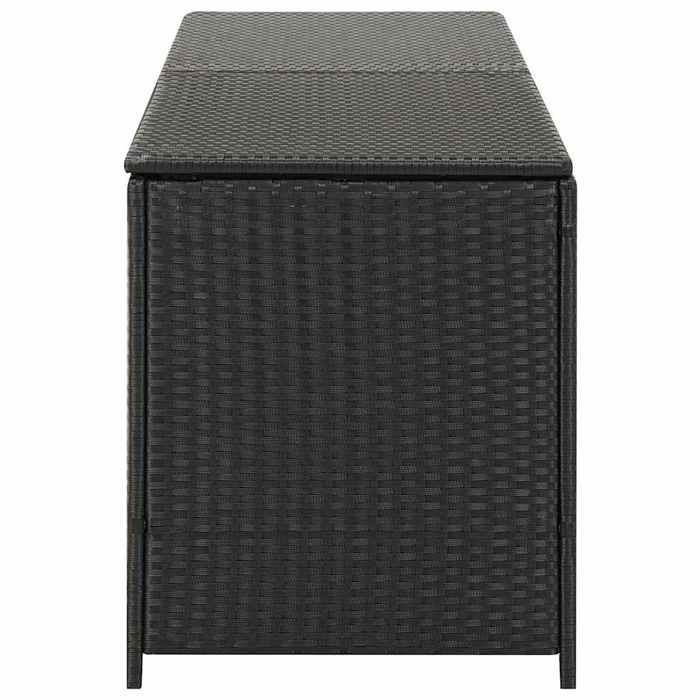 Sale 2026 Coffre de rangement de jardin - BURKE - grande espace - résine tressée 200x50x60 cm - noir CC236