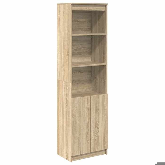 SALE 2026Buffet haut - Armoire haute vitrine - WINWIN - chêne sonoma 50x35x180cm - bois dingénierie 32.4 Kg 9818638