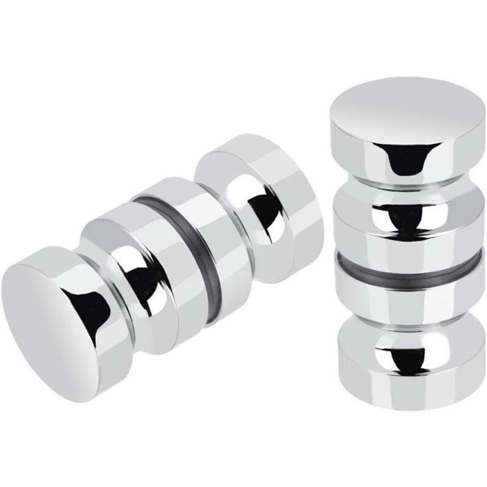 Lot de 2 de Poignées de Porte de Douche Bain Poignée de Porte de Douche 30 mm Poignées De Porte De Remplacement en Chrome Poli Poi