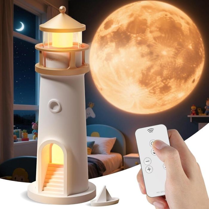 Veilleuse LED pour enfants-Projecteur de clair de lune avec télécommande-Intensité réglable-Lampe de bureau portable- salon