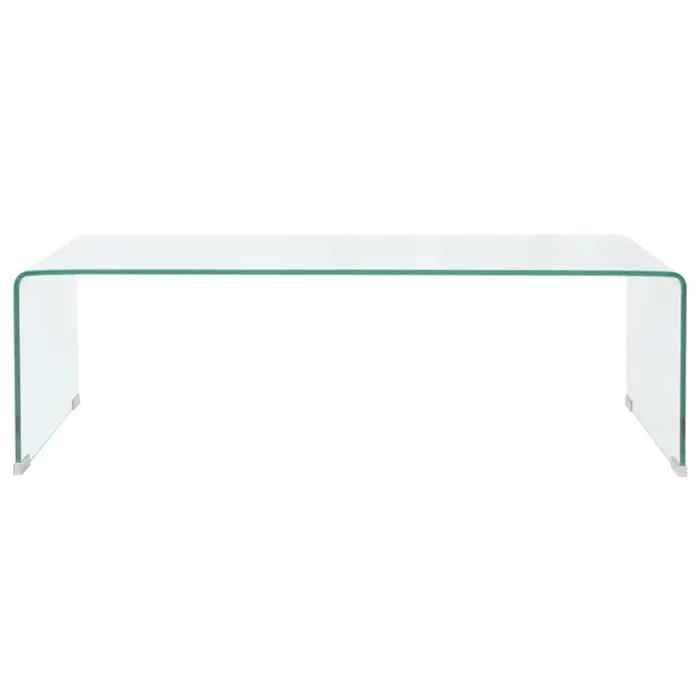 Style minimaliste - Table pour canapé - Table basse - contemporain - 98x45x30 cm Verre trempé Transparent - pour salon dfa9567741