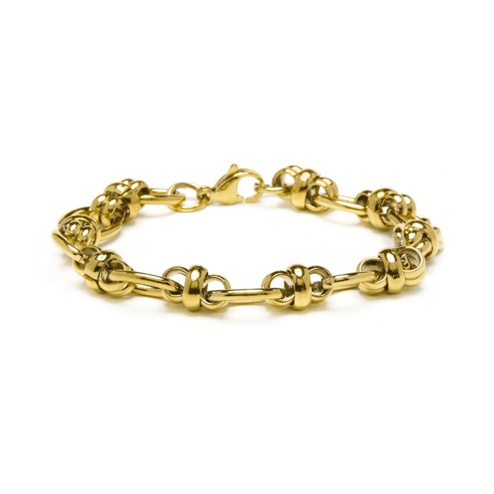 Bracelet - LUXENTER - Laneda - Acier hypoallergénique - Plaqué or jaune 18 carats - Longueur 19 cm Bracelet - LUXENTER - Laneda - Acier hypoallergénique - Plaqué or jaune 18 carats - Longueur 19 cm