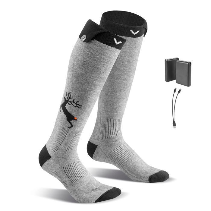 Chaussettes Chauffantes Rechargeables-Duoku-avec Batterie 6000 mAh 4 Niveaux Chauffage Commande via Application pour Randonnée