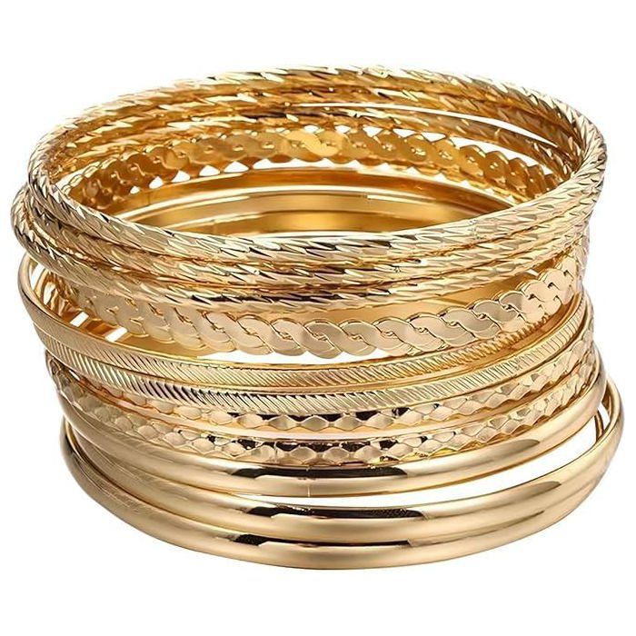 12 Pièces Bbracelet Femme Bracelet Bohème Pour Femmes Pour Femme Indien Multicouches Empilable Brillant Bracelets Bijoux De [PP160]