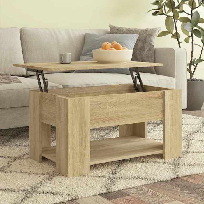 Table basse/du Thé (1 pc) - vidaxl - Table de salon - bois dingénierie - chêne sonoma - 79 x 49 x 41 cm@ogz92j