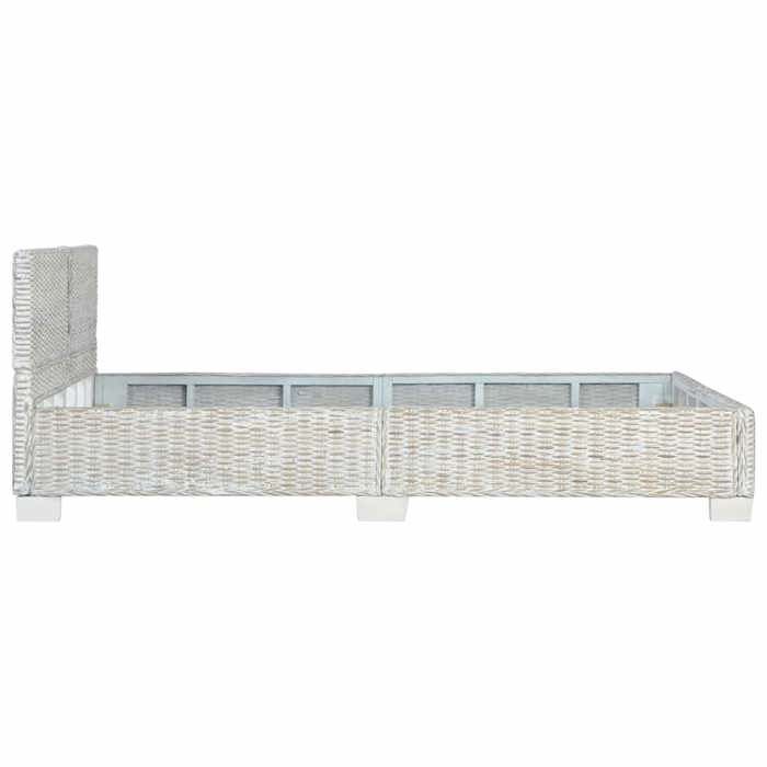 Structure de lit - HAOSHOP - Cadre de lit sans matelas Gris Rotin naturel 140x200 cm&01_83063