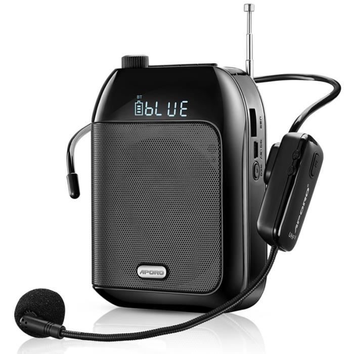 Amplificateur vocal Portable Bluetooth, Microphone haut parleur UHF 15W,  Enregistrement FM avec lecteur Mp3, - Cdiscount TV Son Photo