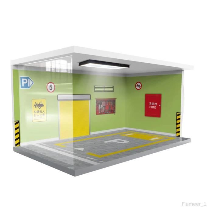 Garage Miniature échelle 1/24 Avec Projecteur Et élévateur - Modèle En Alliage Et ABS - Décoration Bureau Collection - 4
