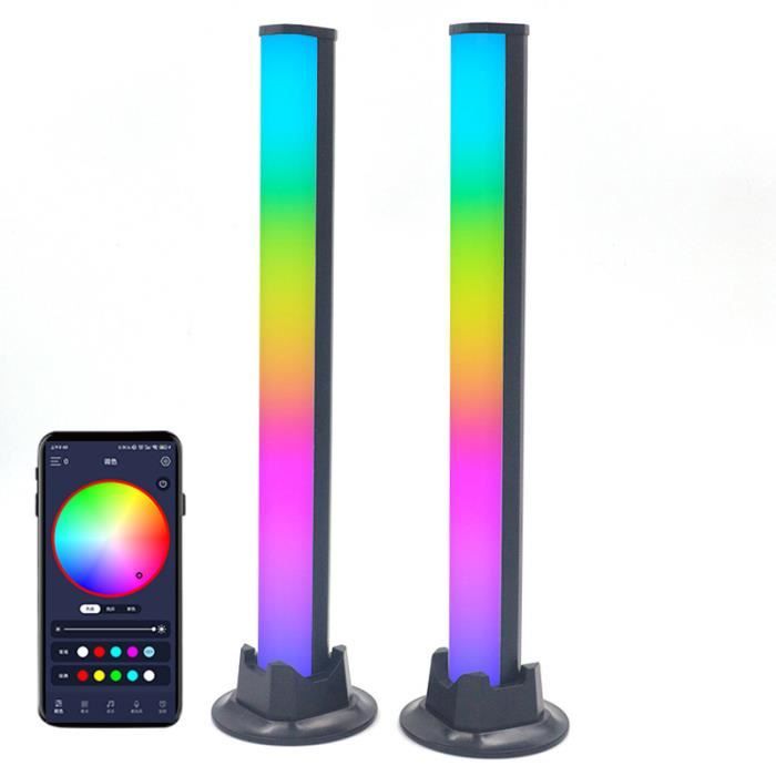 2pcs Smart Lampe LED, YANSION RGB Smart Lampe Bureau avec 21 Effets  d'éclairage et 8 modes de musique, gaming deco lampe, LED play - Cdiscount  Maison
