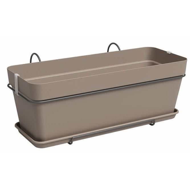 Jardinière balcon CAPRI - Plastique - Taupe - Rectangulaire - L502 x P285 x H207cm - ARTEVASI