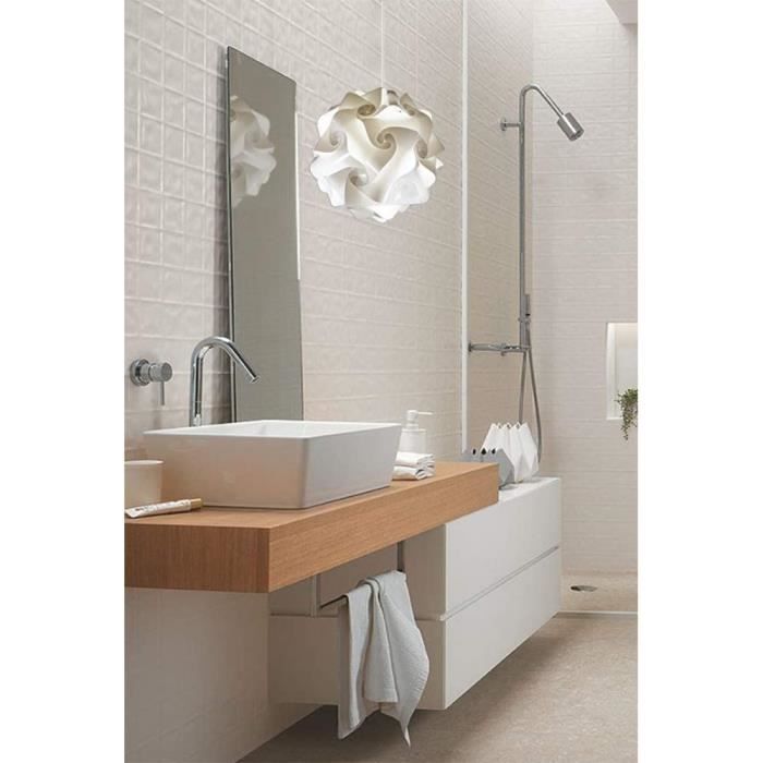 Lustre salle de bain entrée chambre FIOCCO 25 cm couleur blanc livré monté  Lustre suspension design industriel vintage toilette[580] - Cdiscount Maison