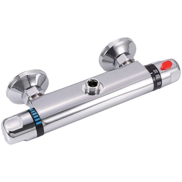 Mitigeur de douche thermostatique avec bouton de sécurité à 38 °C