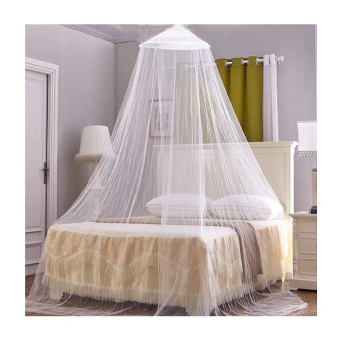 Moustiquaire Lit Dôme - Protection 360° Anti-Moustiques, Polyester Respirant, Pour Lit Simple/Double - Intérieur/Extérieur