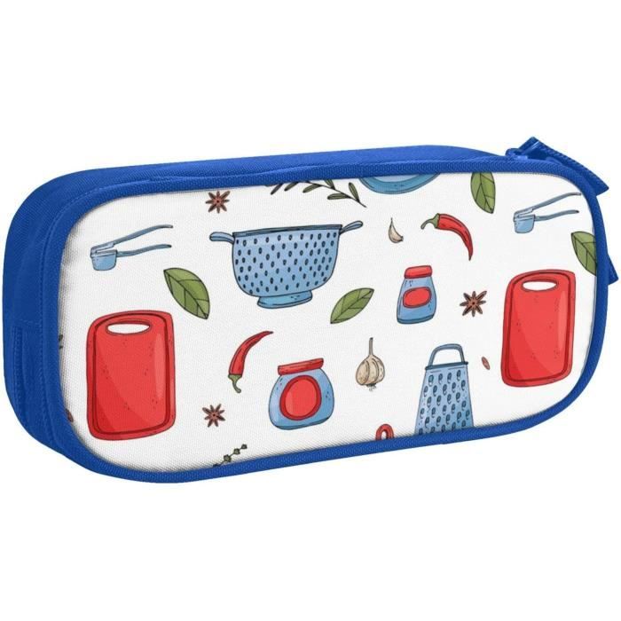 Trousse À Crayons Rétro Double Couche En Cuir Multifonction Grande Capacité Pour La Maison, L