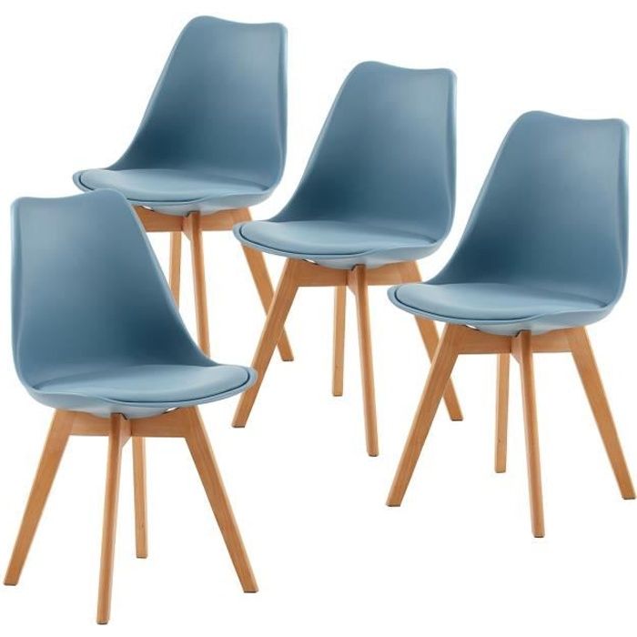 Lot De 4 Chaises Scandinaves Noires - Chaises Salle à Manger Et Cuisine Confortables Et Élégantes