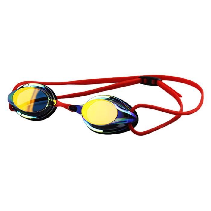 Rouge Lunettes de natation de comp tition professionnelle placage Anti bu e tanche Protection UV Gel d
