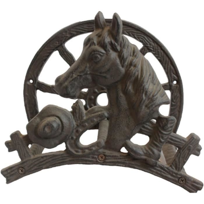 Porte-tuyau De Jardin Avec Robinet - Aluminium Noir Style Antique - 39cm - Neuf