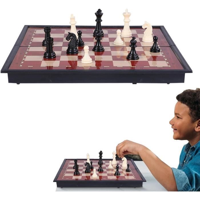 Échiquier Magnétique Portable – Jeu D’Échecs Avec 20 Pièces – Idéal Voyage Et Camping