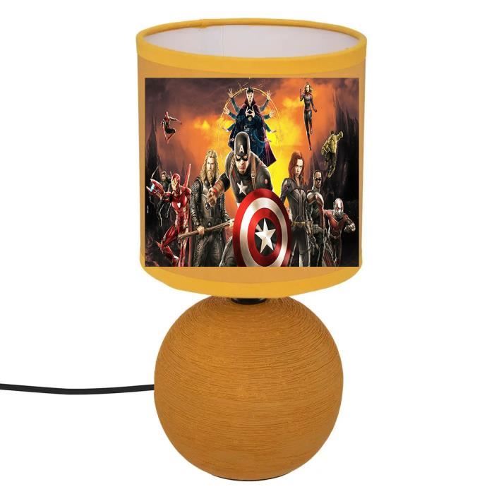 Lampe de chevet - AVENGERS - CAC 98 - Personnalisable - Coton - 60W - Jaune