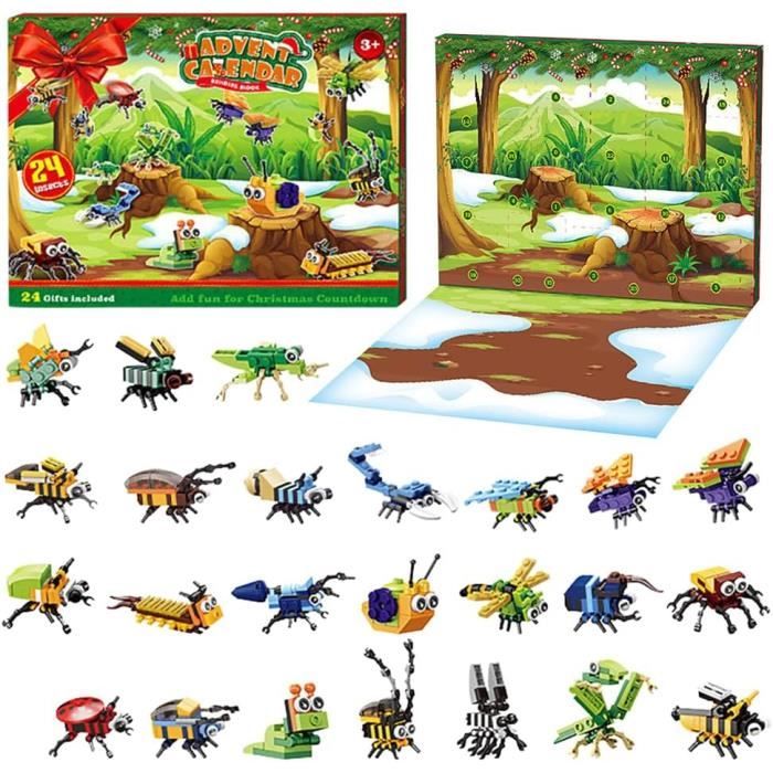 Calendrier de l'Avent 2025 pour enfants - 24 animaux - Marionnettes à doigts - Calendrier de Noël - Cadeaux de Noël pour bébé tout-petit garçon fille