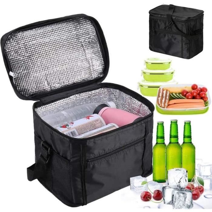 Sac Isotherme Pliable 20L Grande Capacité - Sac Glacière Lunch Repas Pique-Nique Camping Plage École, Isolation 3 Couches