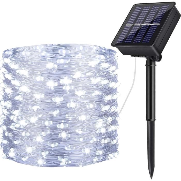 BrizLabs Guirlande Lumineuse 200 LED Blanc Froid – 25 Mètres (20m + 5m Câble) – 8 Modes, étanche IP44