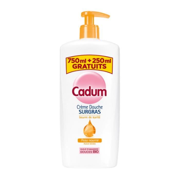 Gel douche Cadum Crème Douche Surgras Beurre De Karité 750ml+250ml