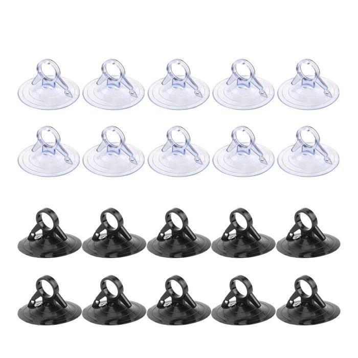 Lot De 20 Crochets à Ventouse Pour Pare-soleil – Fixation Auto – Plastique/caoutchouc – Neuf