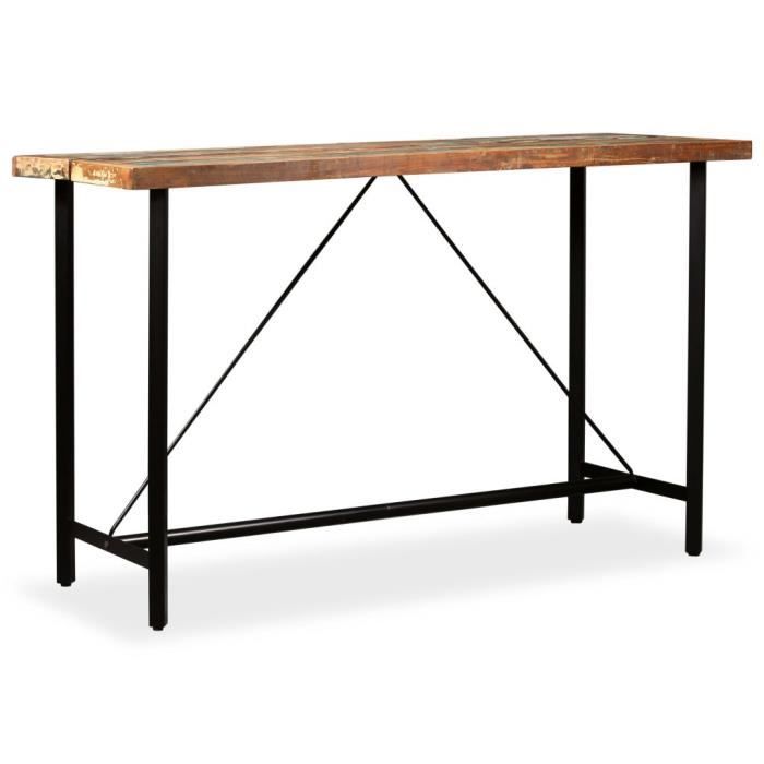 Table De Bar Bois Massif De Récupération 180 X 70 X 107 Cm