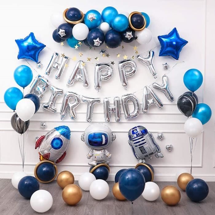 Ballons De Baudruche Ponmoo Robot Ballons Deco Anniversaire Argent Bleu Astronaute Decoration Anniversaire Garcon Kit Cdiscount Maison
