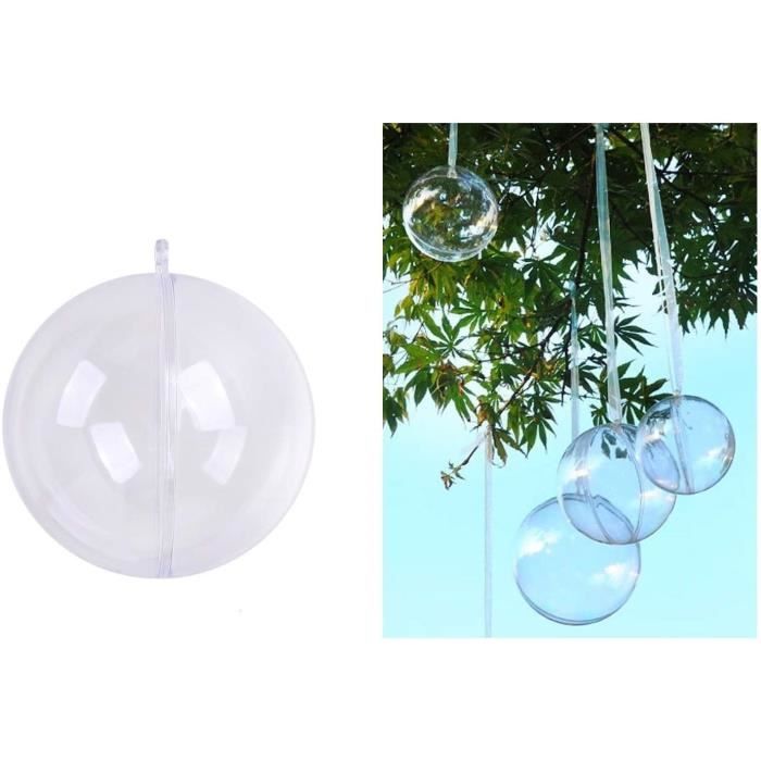 Boule en plastique Ø 12 cm Transparent Acrylique Boule Sphère en Plastique divisible Boule en plastique Ø 12 cm Transparent Acrylique Boule Sphère en Plastique divisible