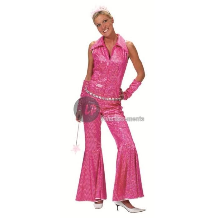 Combinaison disco à paillettes rose femme - Marque - Taille S/M - Patte  d'éph - Col pointu - Cdiscount Jeux - Jouets