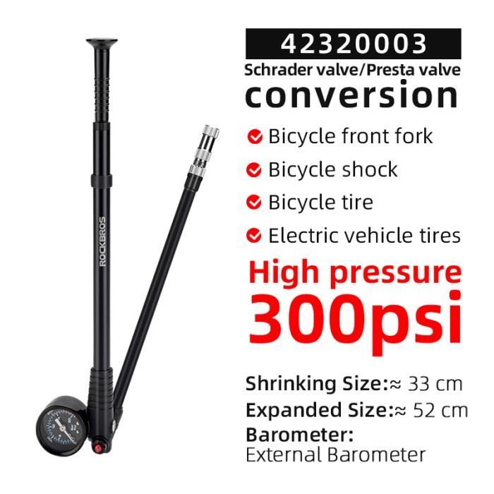 Pompe à Vélo PRO BIKE TOOL Haute Pression 300 PSI - Pour Amortisseurs VTT Et Suspensions | Jauge Précise Et Anti-Fuite