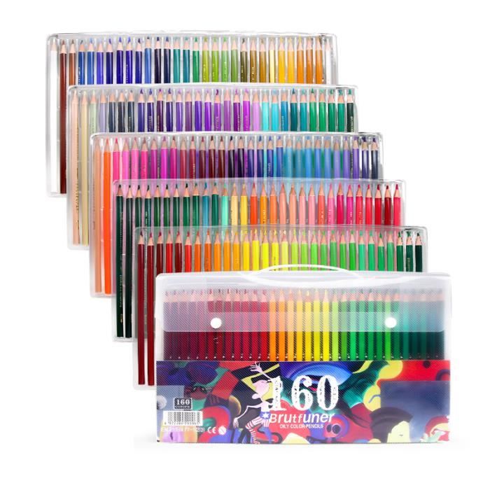 Crayon de couleur,Brutfuner – ensemble de crayons de couleur à l'huile  professionnels,crayon d'aquarelle pour - 160 Oil Colore