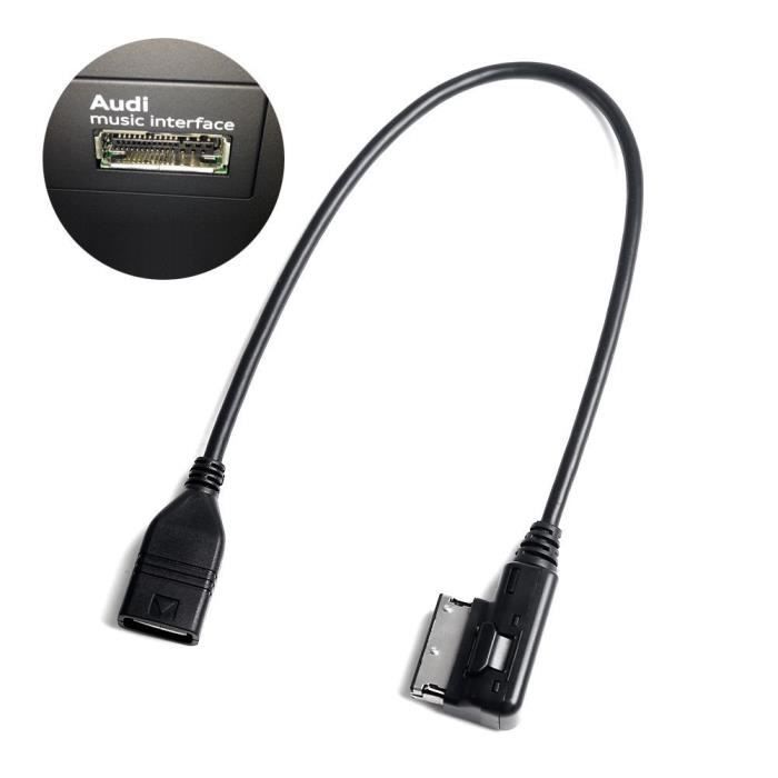 TMISHION Adaptateur de câble MP3 Interface de musique USB AMI MMI AUX MP3 adaptateur de câble pour Audi A3 S4 A5 S5 A6 S6 A7 A8 Q5