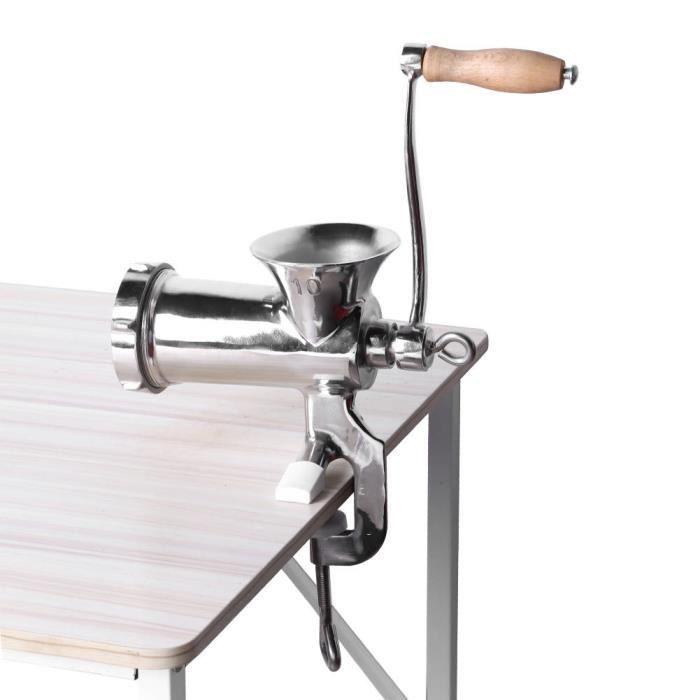 Hachoir à Viande Manuel Huanyu En Inox - Avec Accessoire Saucisses - Pour Viande Et Légumes
